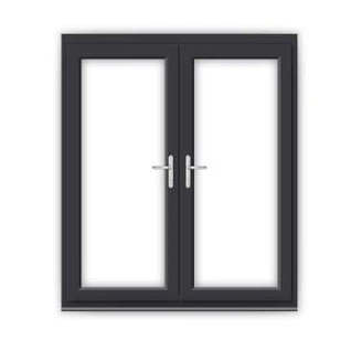 Porte francesi in alluminio grigio